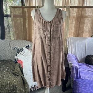 Nicole Miller Brown Button-Down Dress